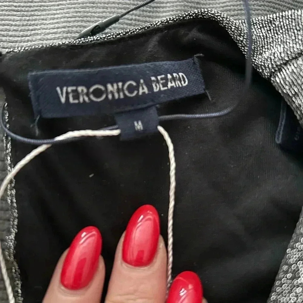 Nwot! Veronica Beard Cyrus Metallic Mini Dress - Picture 9 of 9